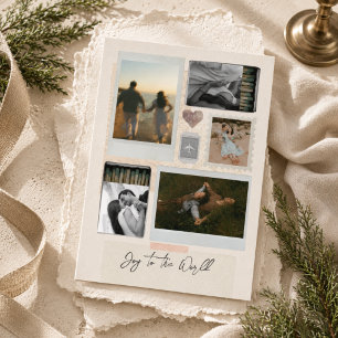 Tarjeta Festiva Alegría al mundo Collage de viaje Foto de familia