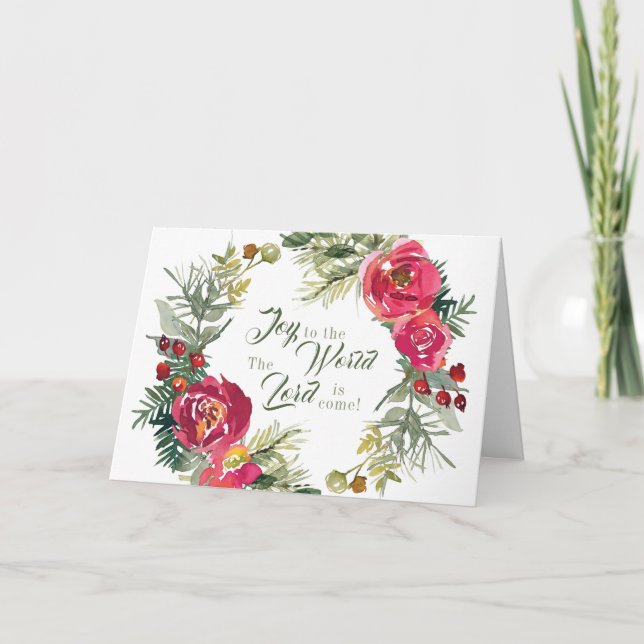 Tarjeta Festiva Alegría al mundo El Señor ha venido, Navidades (Anverso)