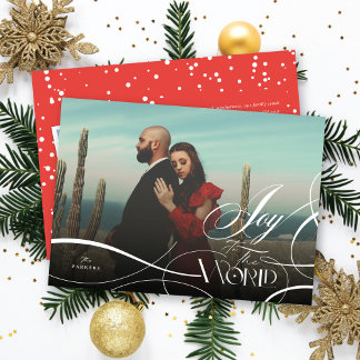 Tarjeta Festiva Alegría Al Mundo Elegante Foto De Navidades Religi
