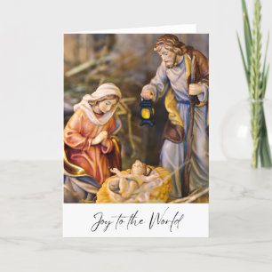 Tarjeta Festiva Alegría al mundo Escena de la Natividad de Jesús J
