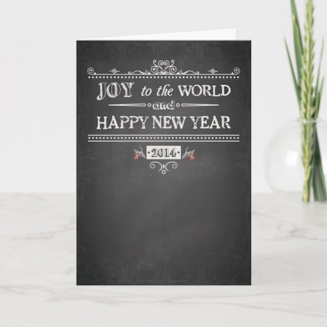 Tarjeta Festiva Alegría al mundo - Feliz Año Nuevo - 2014 (Anverso)