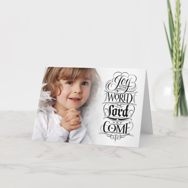 Tarjeta Festiva Alegría al mundo Navidades religiosos cristianos (Anverso)