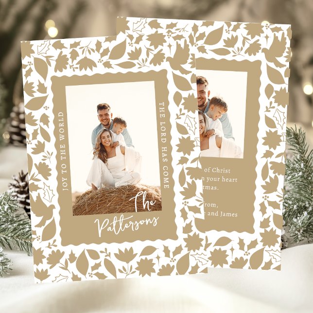 Tarjeta Festiva Alegría Al Mundo Navidades Religiosos Florales Fot (Subido por el creador)