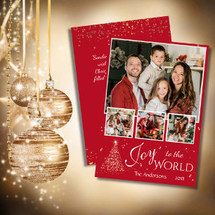 Tarjeta Festiva Alegría al mundo por los Navidades rojos del colla