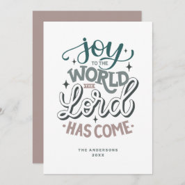 Tarjeta Festiva Alegría al mundo que el Señor ha venido. Navidades
