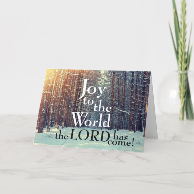 Tarjeta Festiva Alegría al mundo que el Señor ha venido, Navidades (Anverso)