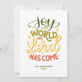 Tarjeta Festiva Alegría al mundo que el Señor ha venido. Navidades