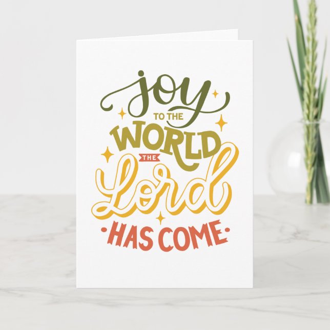 Tarjeta Festiva Alegría al mundo que el Señor ha venido. Navidades (Anverso)