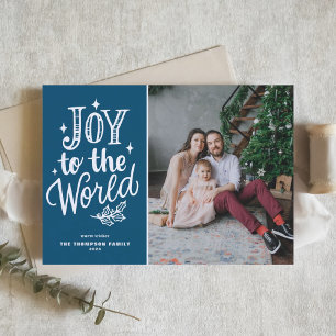 Tarjeta Festiva Alegría Azul A Los Navidades Mundiales Foto Carol