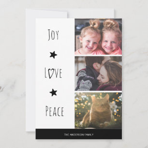 Tarjeta Festiva Alegría blanca mínima Ama a los Navidades de fotos