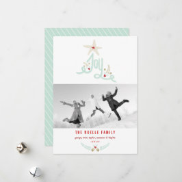 Tarjeta Festiva Alegría Caligrafía Follaje Rústico Dibujado a Mano