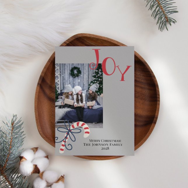 Tarjeta Festiva Alegría Caña de Caramelo Moderna Agrega Tu Propia  (Subido por el creador)