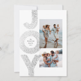 Tarjeta Festiva Alegría de dos Navidades de fotografía imitación d