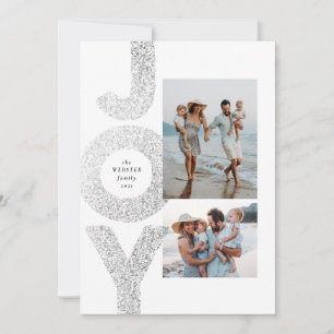 Tarjeta Festiva Alegría de dos Navidades de fotografía imitación d