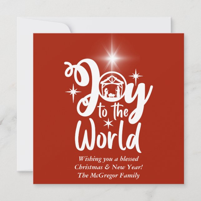 Tarjeta Festiva Alegría de la Natividad de los navidades al mundo  (Anverso)