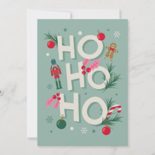 Tarjeta Festiva Alegría de las fiestas Ho Ho Ho