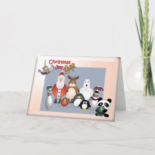 Tarjeta Festiva Alegría de los Navidades de boliche