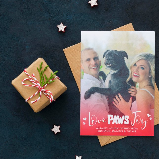 Tarjeta Festiva Alegría de los Paws de Amor - Rojo y Blanco - Navi (Subido por el creador)