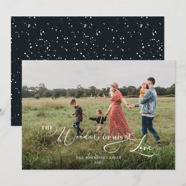 Tarjeta Festiva Alegría de nieve para los Navidades de fotografía  (Anverso / Reverso)