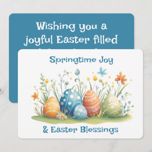 Tarjeta Festiva Alegría de primavera y bendiciones de Pascua