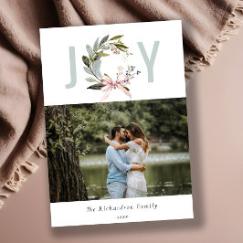 Tarjeta Festiva Alegría de Rubor Blue Green Navidades de invierno