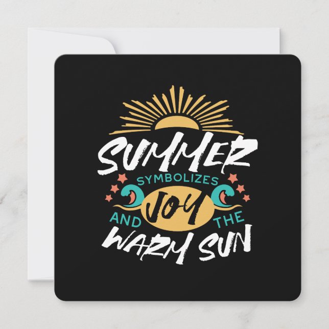 Tarjeta Festiva Alegría de verano - Sol cálido y felicidad (Anverso)