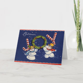 Tarjeta Festiva Alegría del muñeco de nieve