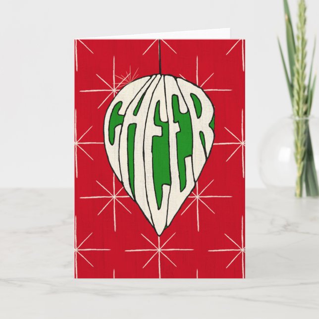 Tarjeta Festiva Alegría del ornamento del día de fiesta (Anverso)