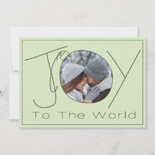 Tarjeta Festiva Alegría dibujada a mano para el mundo Minimalista