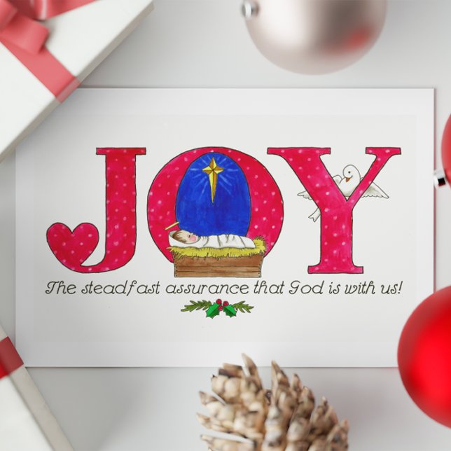 Tarjeta Festiva Alegría Dios está con nosotros (Subido por el creador)