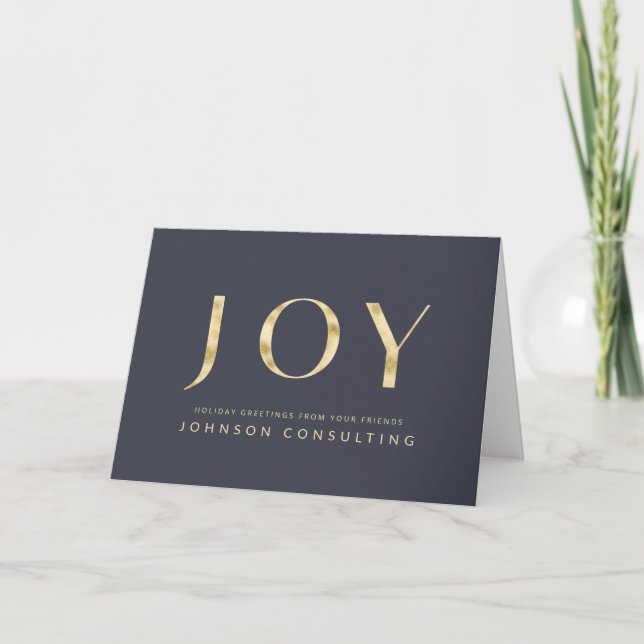 Tarjeta Festiva Alegría en el negocio simple de Faux Gold (Anverso)