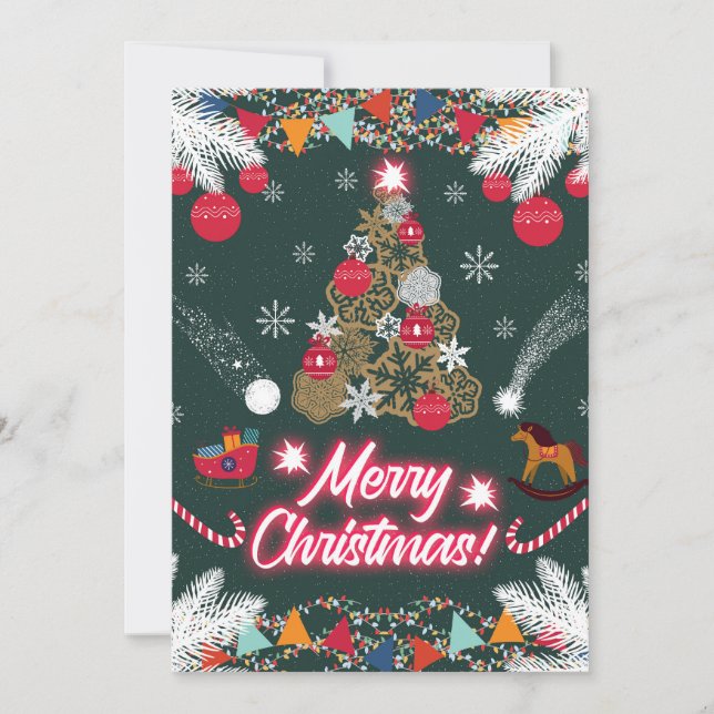Tarjeta Festiva Alegría eterna de los Navidades (Anverso)