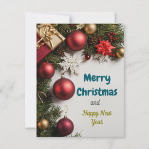 Tarjeta Festiva Alegría festiva: Navidades y saludos de Año Nuevo