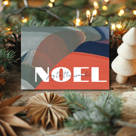 Tarjeta Festiva Alegría moderna de Noel a los Navidades no fotográ