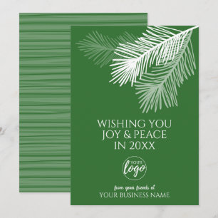 Tarjeta Festiva Alegría Moderna Paz Ramas de Pino Añadir LOGO - Ne