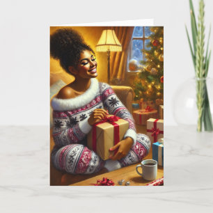 Tarjeta Festiva Alegría Navideña Acogedora