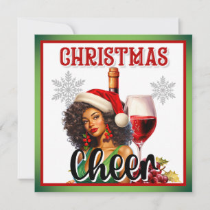 Tarjeta Festiva Alegría Navideña Retro Pin-up