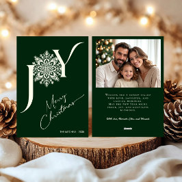 Tarjeta Festiva Alegría Navideña Verde Elegante Foto