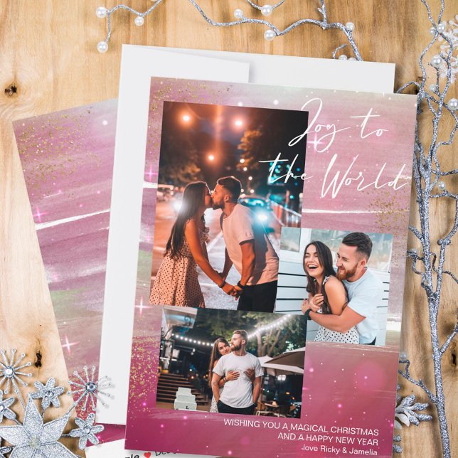 Tarjeta Festiva Alegría nocturna estrellada al Collage de fotos ro (Subido por el creador)