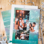 Tarjeta Festiva Alegría nocturna estrellada al mundo 3 Foto Verde<br><div class="desc">Crea tu propia tarjeta de vacaciones de 3 collage de fotos, con las letras de la mano de Joy to the World, en un fondo nocturno estrellado. El diseño se caracteriza por sus pinceladas acuarelas, en tonos de menta verde rosa y gris, con estrellas, resplandor de estrellas y polvo dorado....</div>