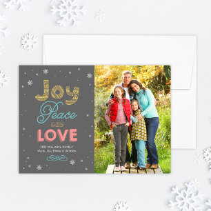 Tarjeta Festiva Alegría Paz y amor Colores brillantes Foto