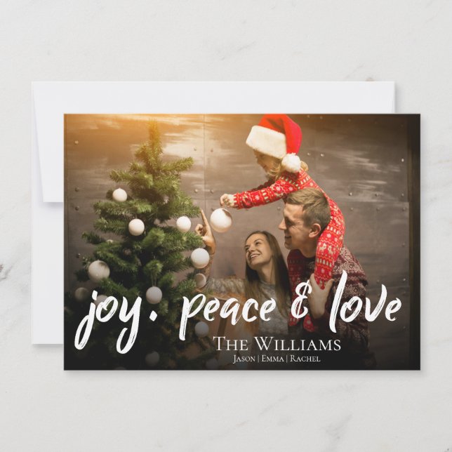 Tarjeta Festiva Alegría paz y amor | Foto | NAVIDADES (Anverso)