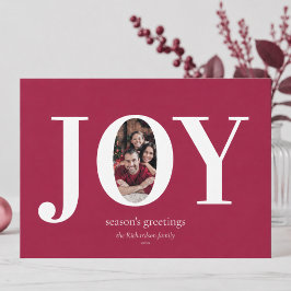 Tarjeta Festiva Alegría Personalizada Moderna Foto Familiar Navida