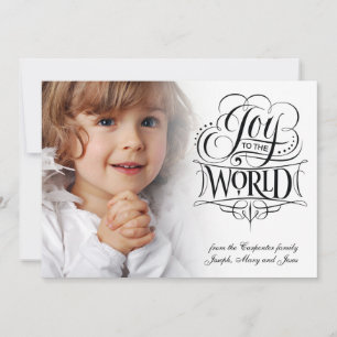 Tarjeta Festiva Alegría por la caligrafía mundial de Navidades rel