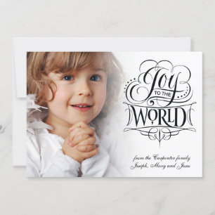 Tarjeta Festiva Alegría por la caligrafía mundial de Navidades rel