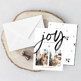 Tarjeta Festiva Alegría por la foto en blanco y negro del copo de
