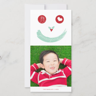 Tarjeta Festiva Alegría por la paz, amor, sonrisa, cara graciosa,