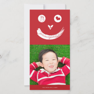 Tarjeta Festiva Alegría por la paz, amor, sonrisa, cara graciosa,