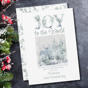Tarjeta Festiva Alegría por la tipografía decorativa de los bosque