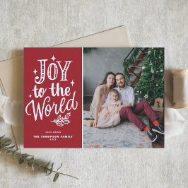 Tarjeta Festiva Alegría Roja Para Los Navidades Del Mundo Foto Car